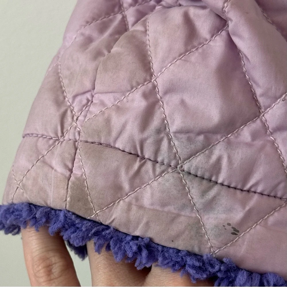 The North Face Girls Reversible Osito Fleece Jacket Purple & Lavender Quilted